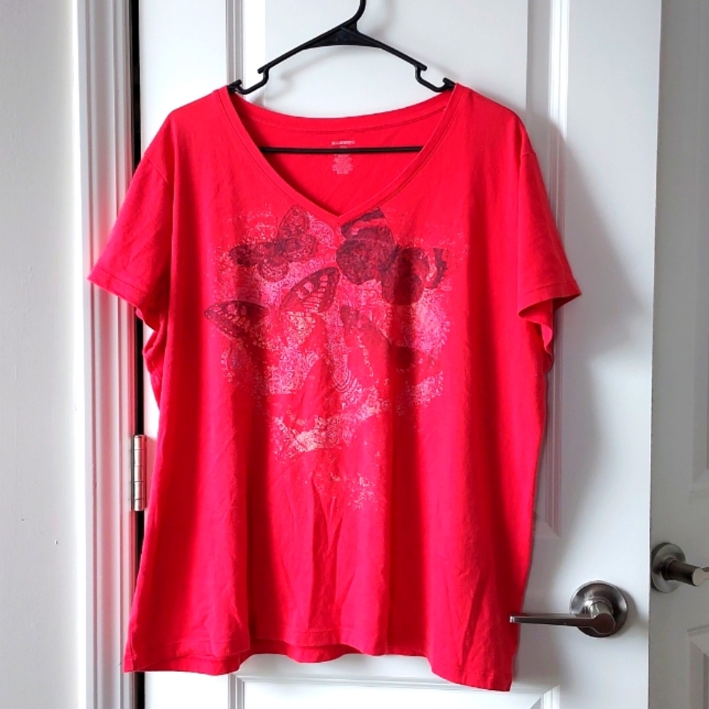 Butterfly short sleeve top red xxl